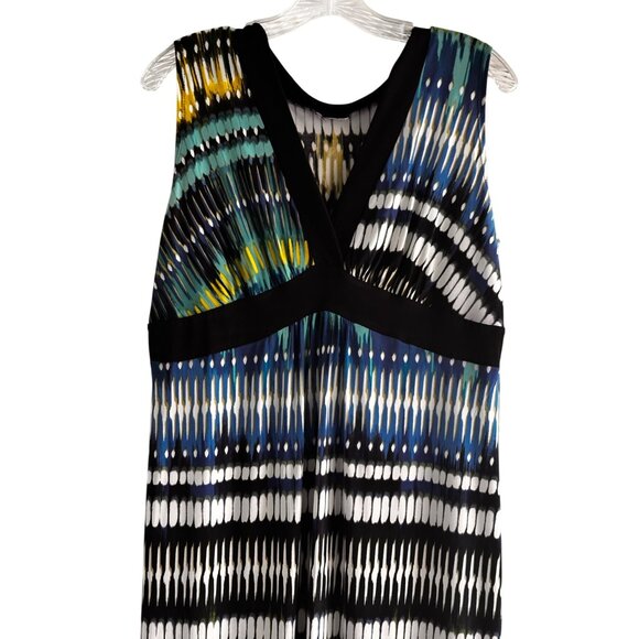 Womens Size Large V-Neckline Sleeveless Maxi Dress With Abstract Pattern - Picture 8 of 8